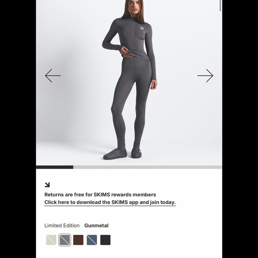 The North Face x SKIMS Gunmetal Refina leggings